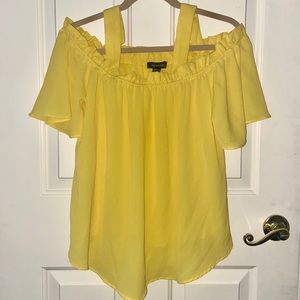 Yellow off the shoulder top with straps